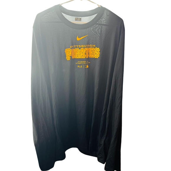 Pittsburgh Pirates Nike Sweatshirt XL Black Long Sleeve Baseball‎ MLB Preowned - Picture 1 of 3